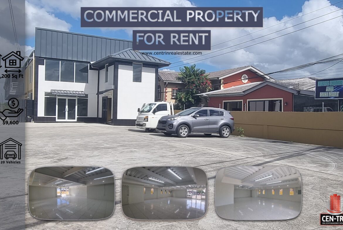 Cen-Trin Real Estate Management Services Limited - Prime 1200 sq. ft. Cunupia Commercial Rental!