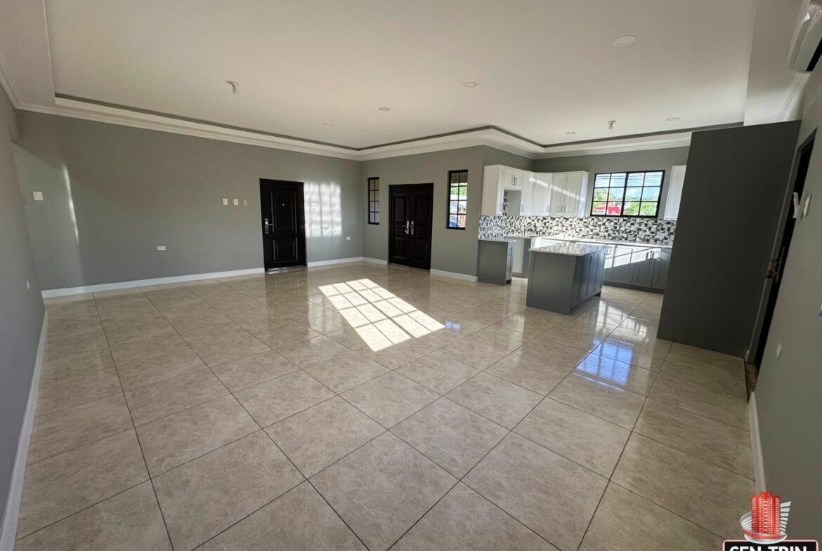 Open concept kitchen with large island in the center