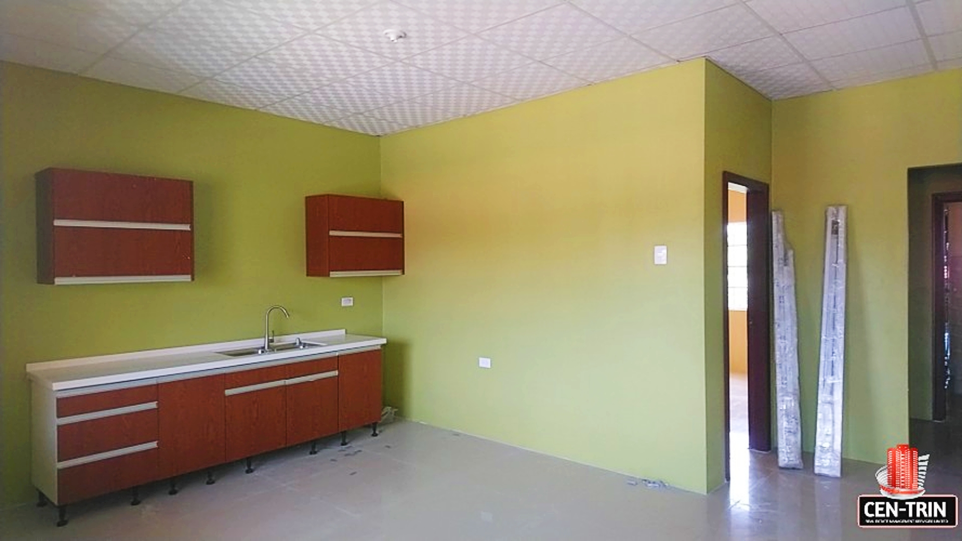 2 Bedroom Rentals Trinidad | kitchen with a sink and cabinets in a two-bedroom apartment