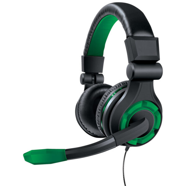 Black dreamGEAR GRX-340 Advanced Wired Stereo Gaming Headset with adjustable headband, ear cups, and a boom microphone.