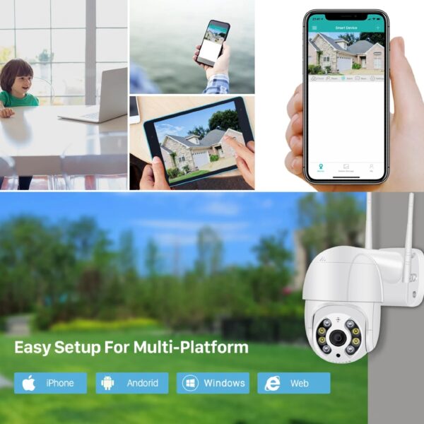 Outdoor security camera with night vision for homes.